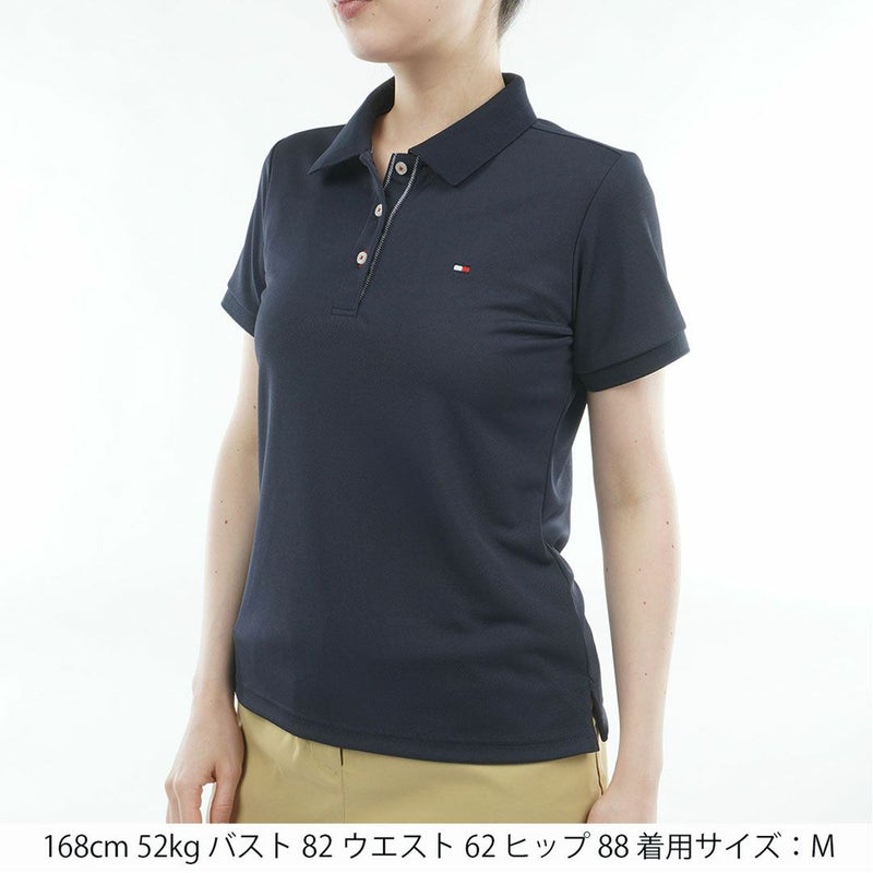 トミーヒルフィガーゴルフ Tommy Hilfiger Golf レディース 半袖 ポロシャツ THLA615 ネイビー 詳細1