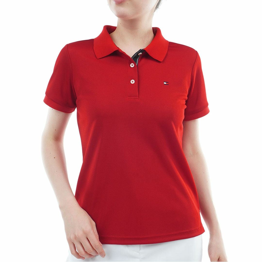 トミーヒルフィガーゴルフ Tommy Hilfiger Golf レディース 半袖 ポロシャツ THLA615 レッド