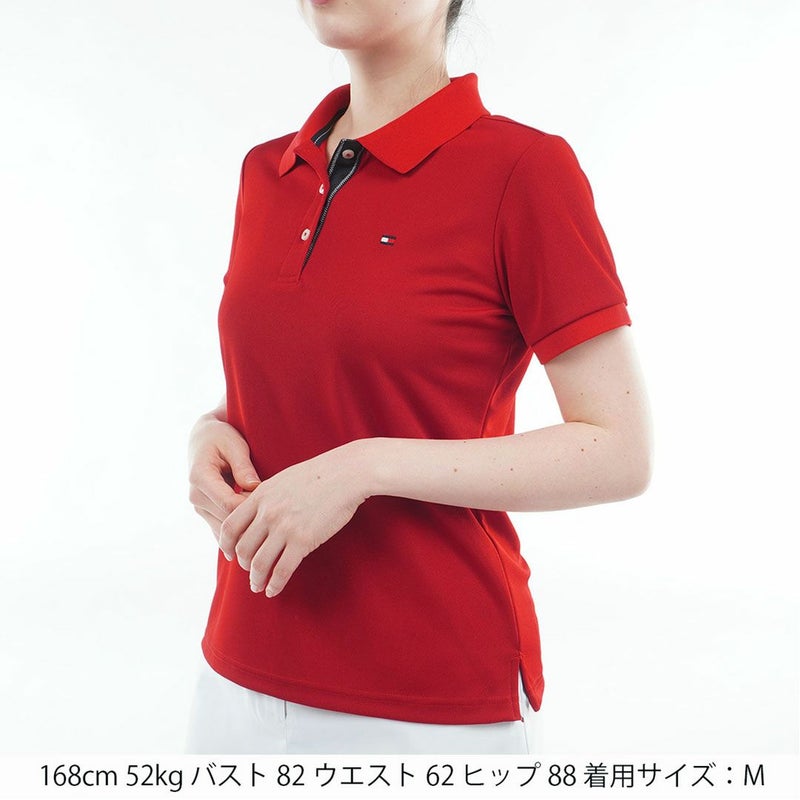 トミーヒルフィガーゴルフ Tommy Hilfiger Golf レディース 半袖 ポロシャツ THLA615 レッド 詳細1