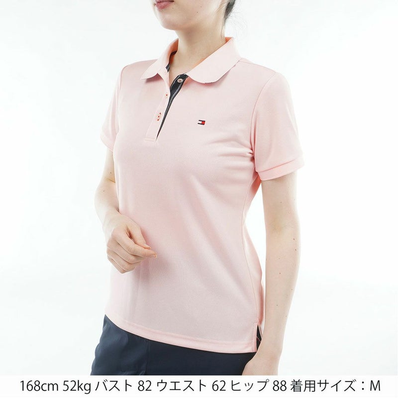 トミーヒルフィガーゴルフ Tommy Hilfiger Golf レディース 半袖 ポロシャツ THLA615 ピンク 詳細1