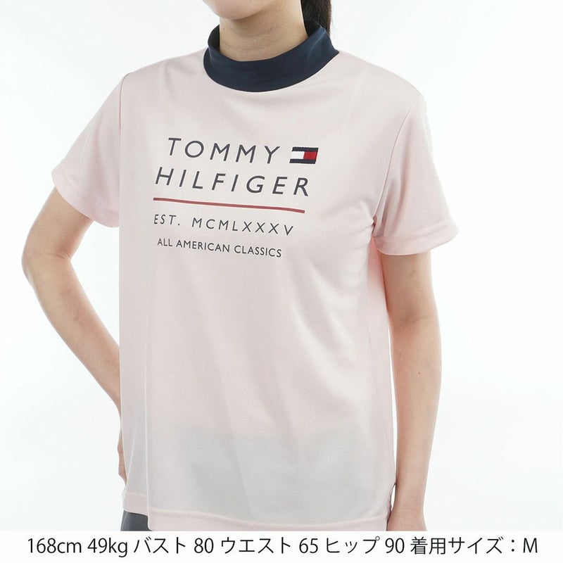 トミーヒルフィガーゴルフ Tommy Hilfiger Golf レディース 半袖 モックネックシャツ ピンク 詳細1