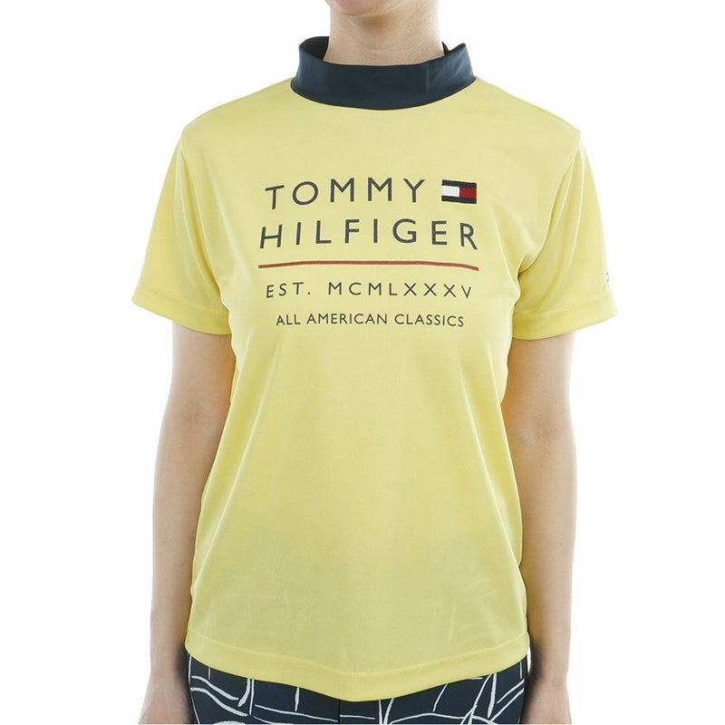 トミーヒルフィガーゴルフ Tommy Hilfiger Golf レディース 半袖 モックネックシャツ イエロー