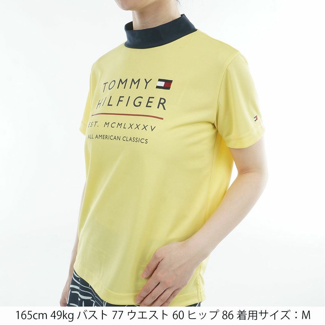 トミーヒルフィガーゴルフ Tommy Hilfiger Golf レディース 半袖 モックネックシャツ THLA616 イエロー 詳細1