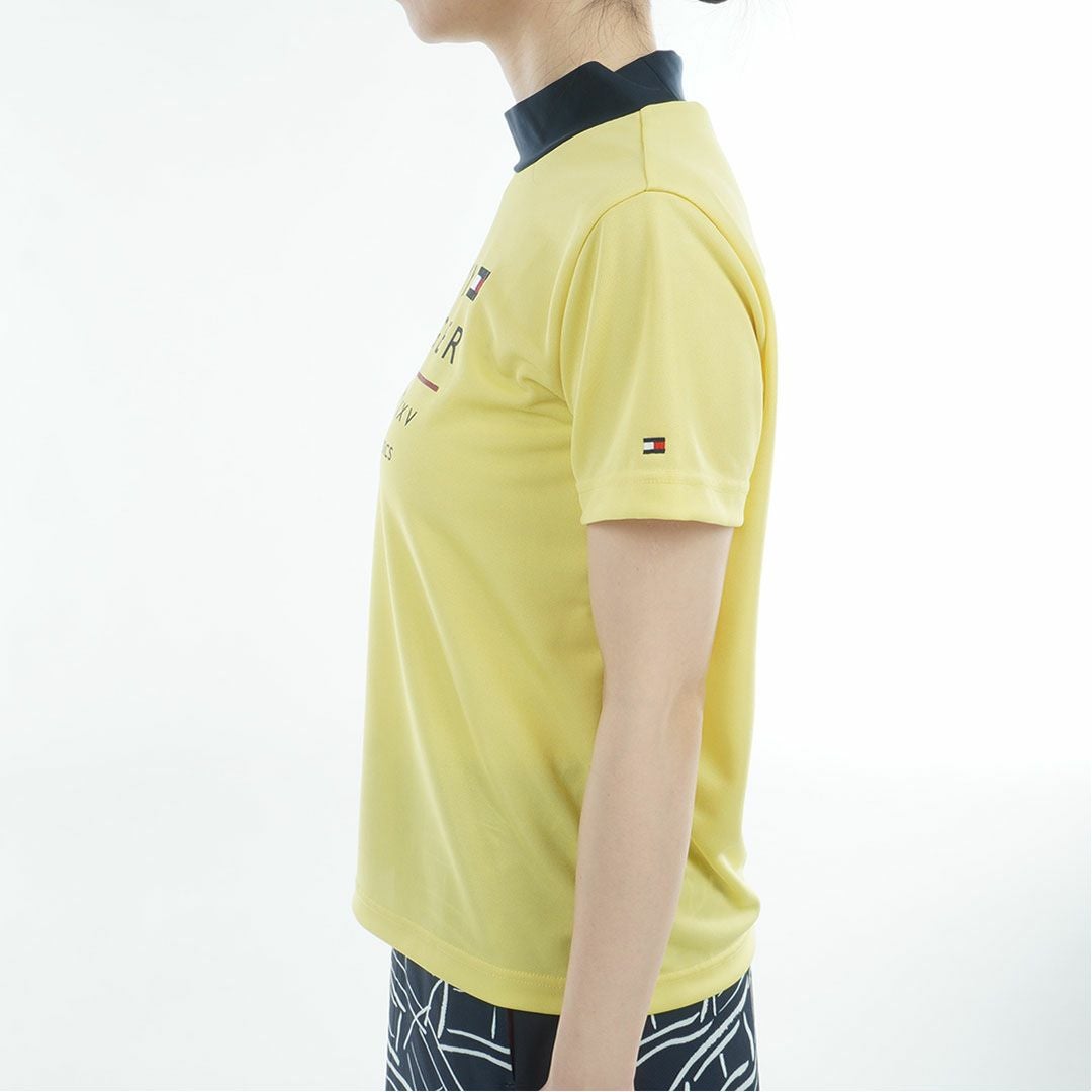トミーヒルフィガーゴルフ Tommy Hilfiger Golf レディース 半袖 モックネックシャツ THLA616 イエロー 詳細2