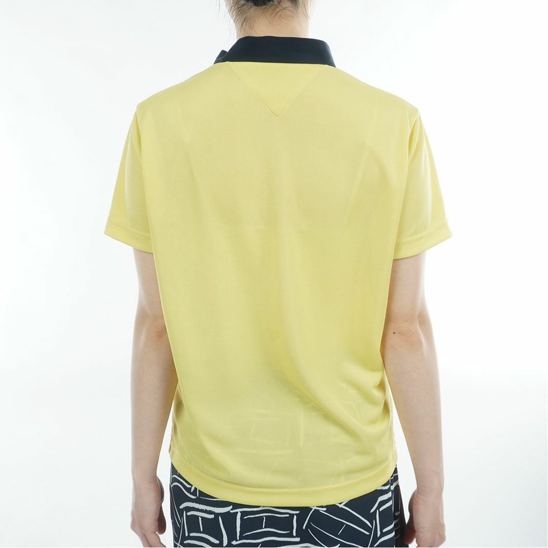 トミーヒルフィガーゴルフ Tommy Hilfiger Golf レディース 半袖 モックネックシャツ THLA616 イエロー 詳細3