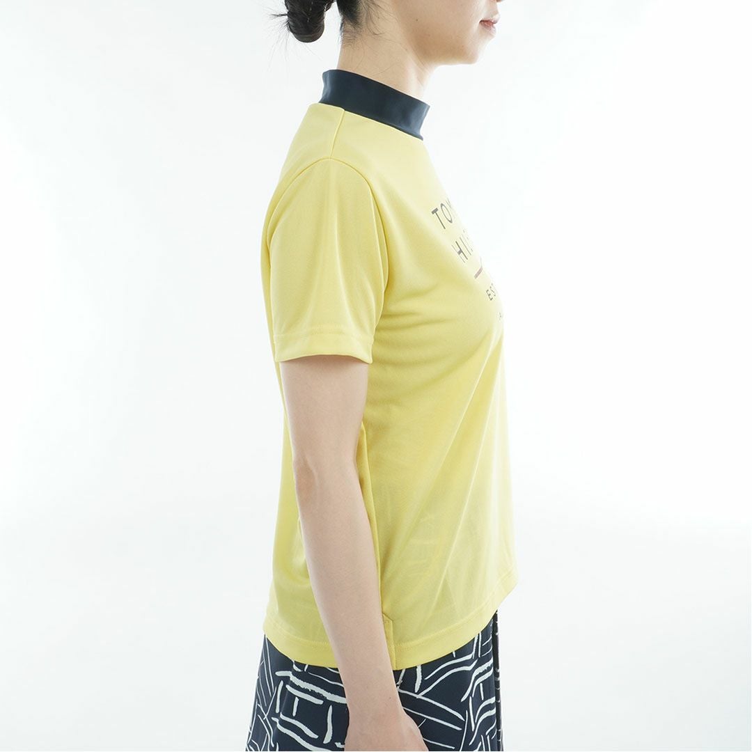 トミーヒルフィガーゴルフ Tommy Hilfiger Golf レディース 半袖 モックネックシャツ THLA616 イエロー 詳細4