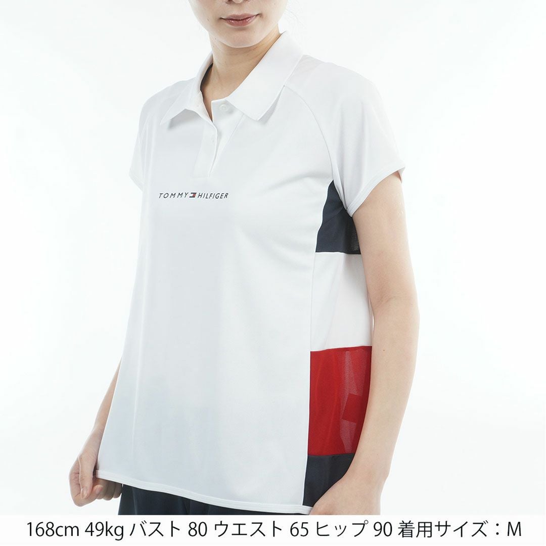 トミーヒルフィガーゴルフ Tommy Hilfiger Golf レディース 半袖ポロシャツ THLA617 ホワイト 詳細1 