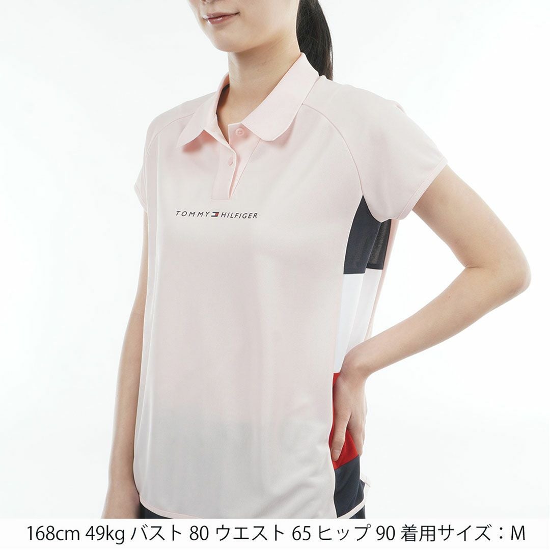 トミーヒルフィガーゴルフ Tommy Hilfiger Golf レディース 半袖ポロシャツ THLA617 ピンク 詳細1