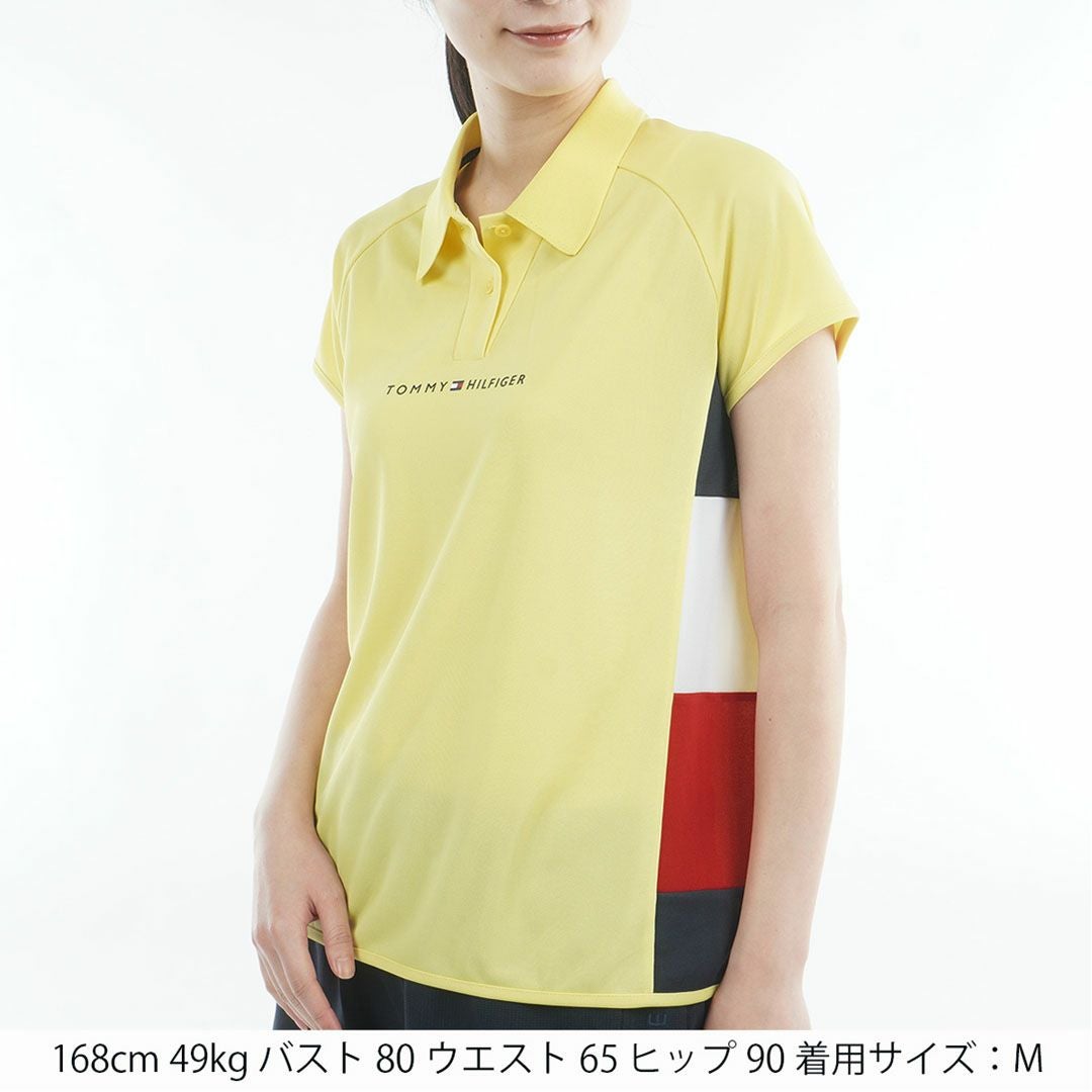 トミーヒルフィガーゴルフ Tommy Hilfiger Golf レディース 半袖ポロシャツ THLA617 イエロー 詳細1