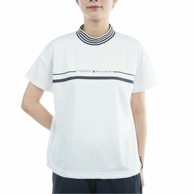 トミーヒルフィガーゴルフ Tommy Hilfiger Golf レディース 半袖 モックネックシャツ ホワイト