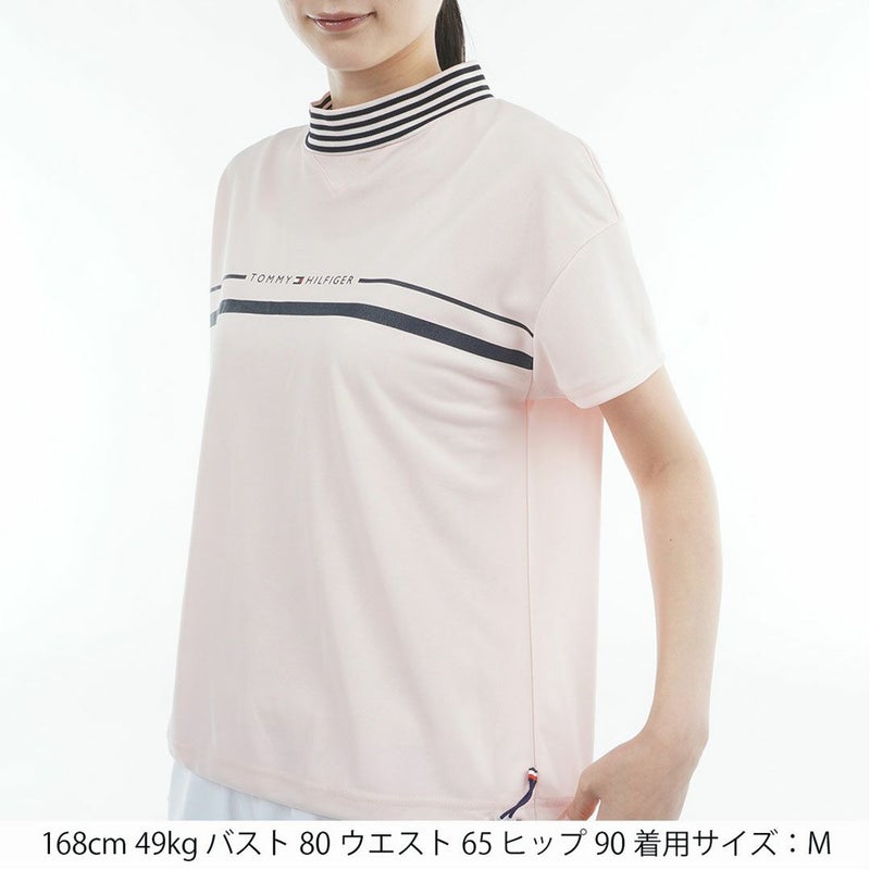 トミーヒルフィガーゴルフ Tommy Hilfiger Golf レディース 半袖 モックネックシャツ ピンク 詳細1