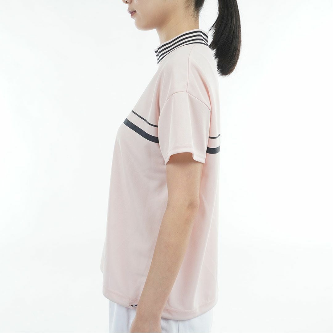 トミーヒルフィガーゴルフ Tommy Hilfiger Golf レディース 半袖 モックネックシャツ ピンク 詳細2