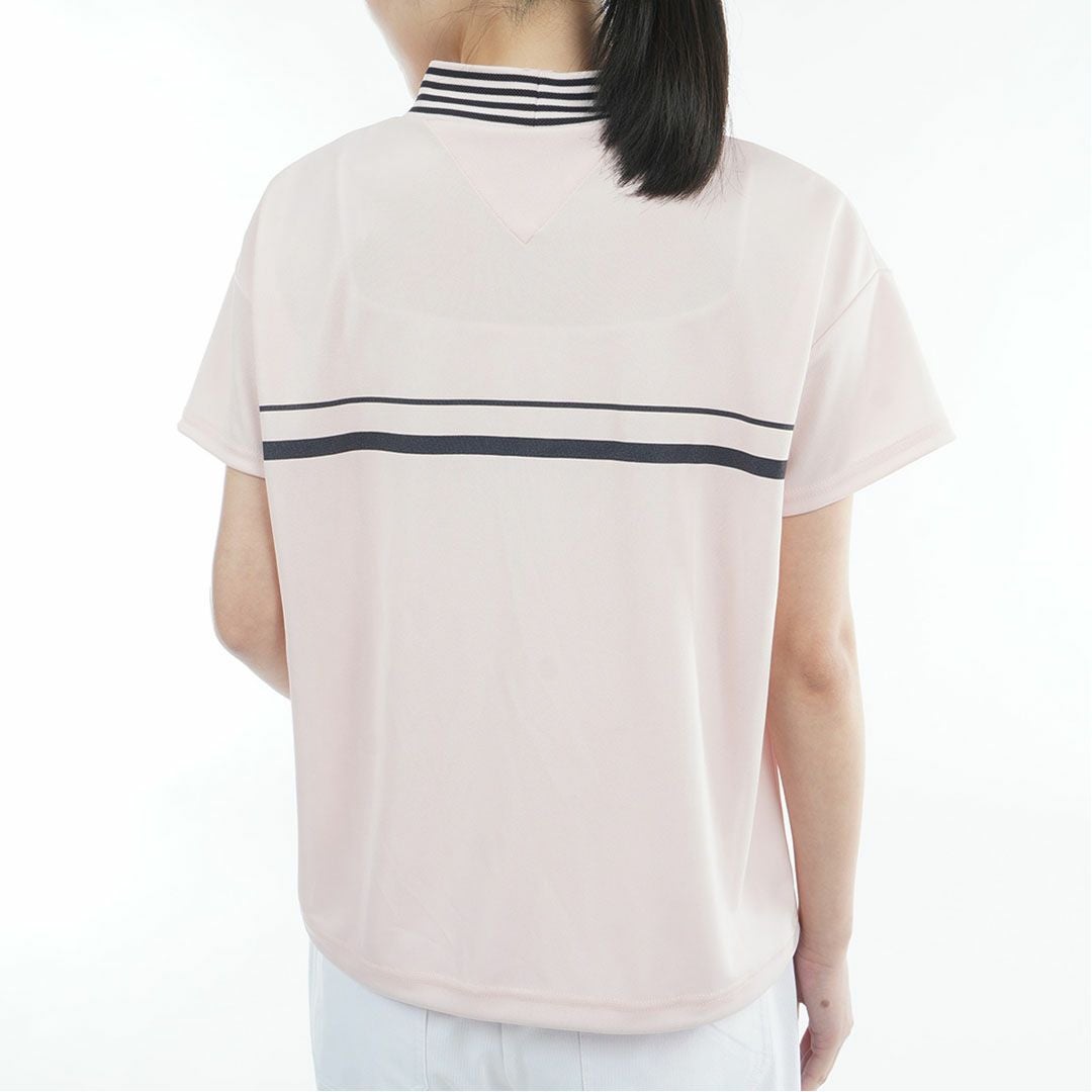 トミーヒルフィガーゴルフ Tommy Hilfiger Golf レディース 半袖 モックネックシャツ ピンク 詳細3