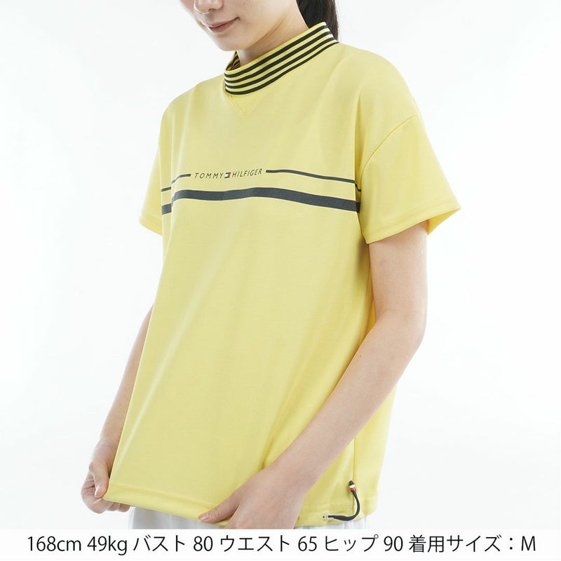 トミーヒルフィガーゴルフ Tommy Hilfiger Golf レディース 半袖 モックネックシャツ イエロー 詳細1