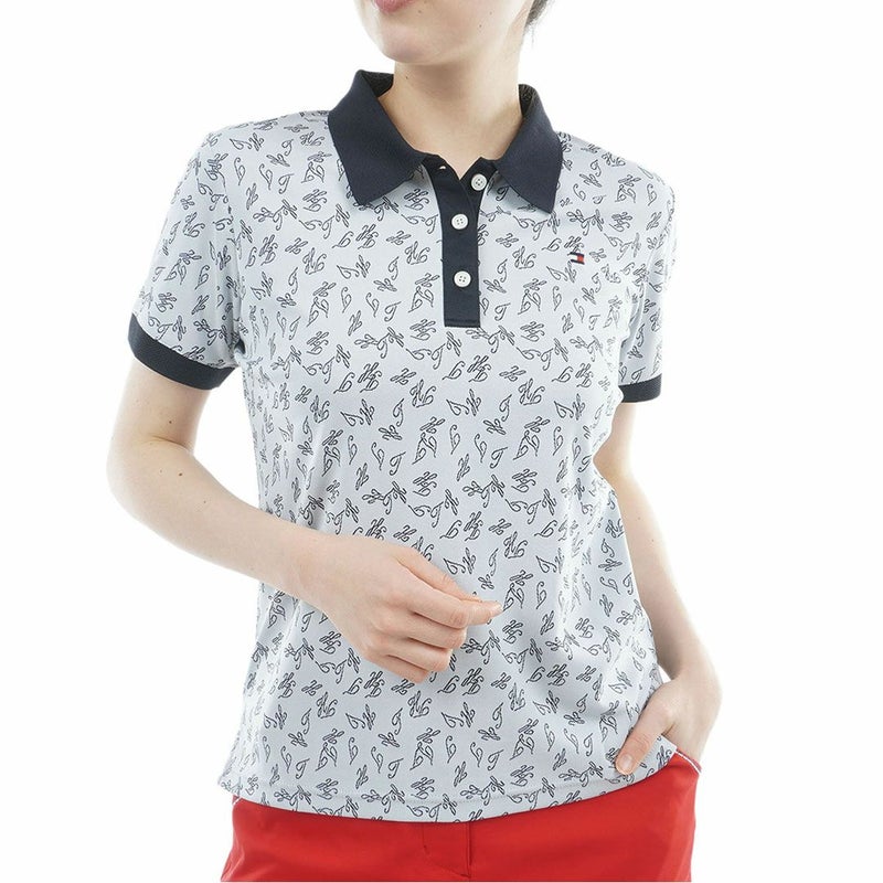 トミー ヒルフィガー ゴルフ TOMMY HILFIGER GOLF レディース ロゴジャカード クレリックポロシャツ THLA620 ホワイト