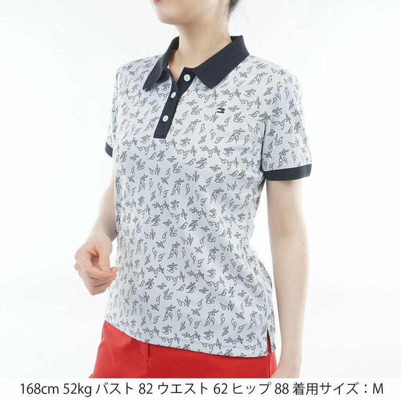 トミー ヒルフィガー ゴルフ TOMMY HILFIGER GOLF レディース ロゴジャカード クレリックポロシャツ THLA620 ホワイト