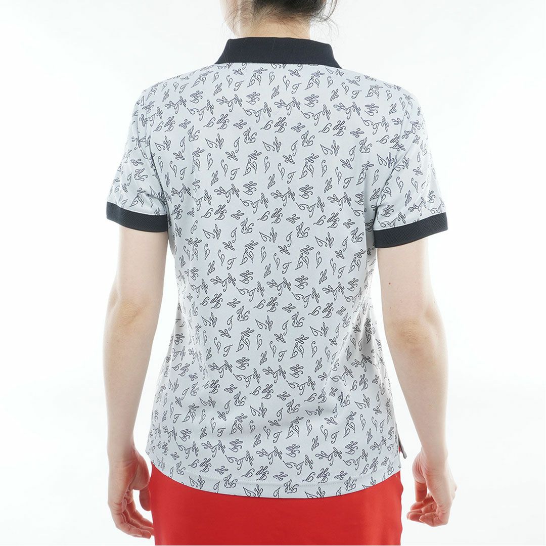 トミー ヒルフィガー ゴルフ TOMMY HILFIGER GOLF レディース ロゴジャカード クレリックポロシャツ THLA620 ホワイト