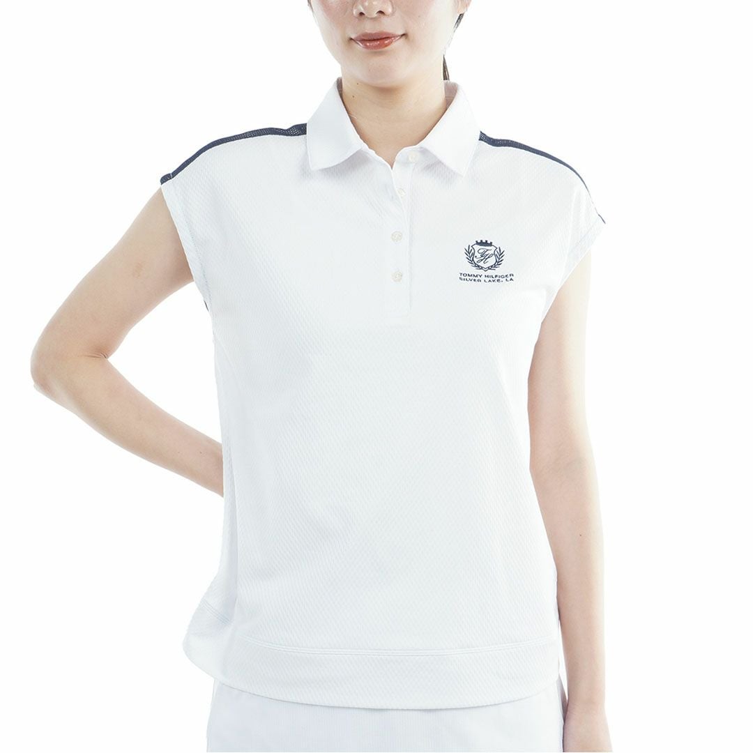 トミー ヒルフィガー ゴルフ TOMMY HILFIGER GOLF レディース ラウンドヘム フレンチポロシャツ THLA622 ホワイト