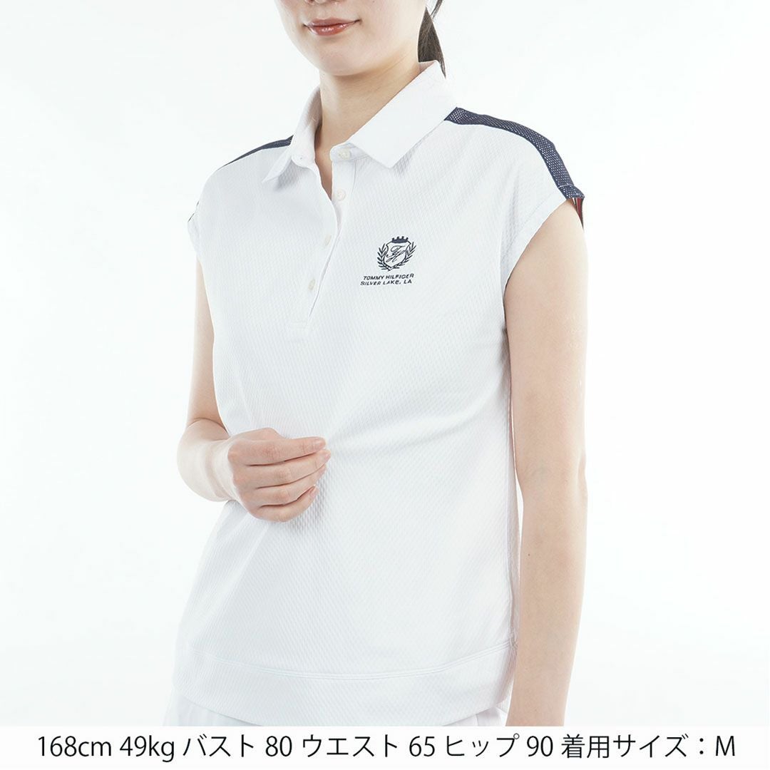 トミー ヒルフィガー ゴルフ TOMMY HILFIGER GOLF レディース ラウンドヘム フレンチポロシャツ THLA622 ホワイト