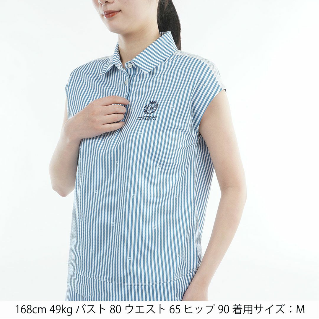 トミー ヒルフィガー ゴルフ TOMMY HILFIGER GOLF レディース ラウンドヘム フレンチポロシャツ THLA622 ブルー