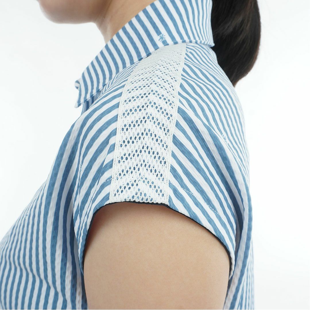 トミー ヒルフィガー ゴルフ TOMMY HILFIGER GOLF レディース ラウンドヘム フレンチポロシャツ THLA622 ブルー