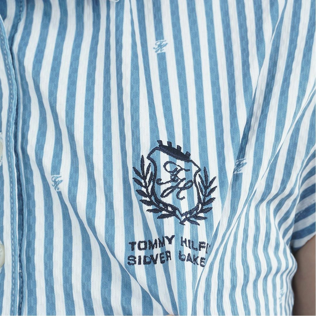 トミー ヒルフィガー ゴルフ TOMMY HILFIGER GOLF レディース ラウンドヘム フレンチポロシャツ THLA622 ブルー