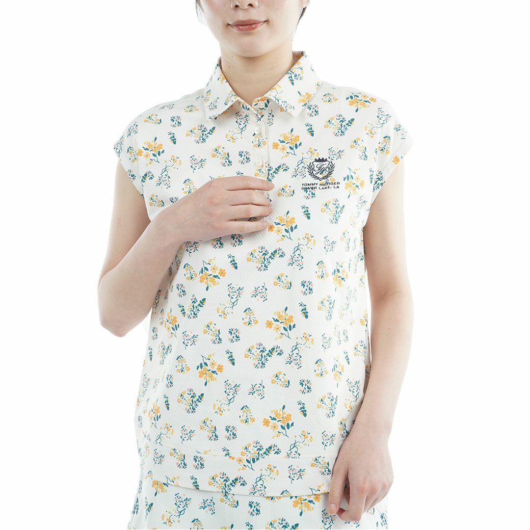 トミー ヒルフィガー ゴルフ TOMMY HILFIGER GOLF レディース ラウンドヘム フレンチポロシャツ THLA622 イエロー