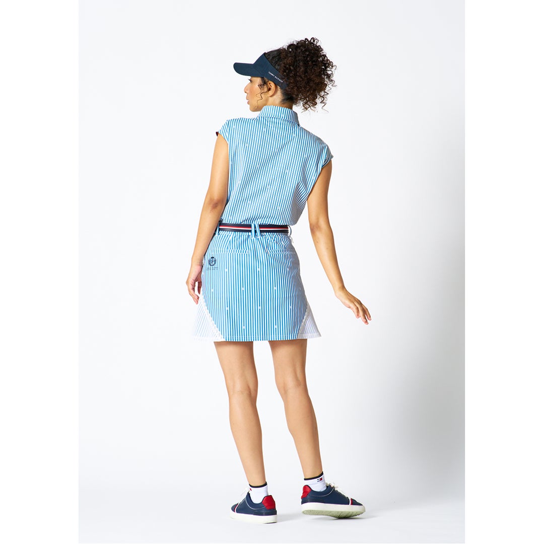 トミー ヒルフィガー ゴルフ TOMMY HILFIGER GOLF レディース ラウンドヘム フレンチポロシャツ THLA622 ブルー