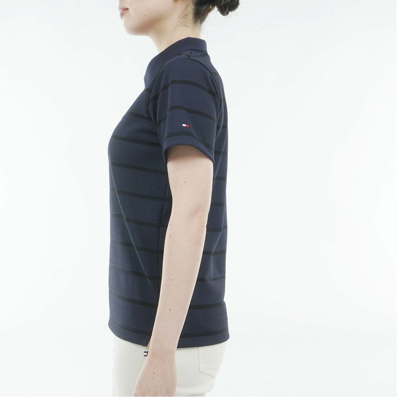 トミー ヒルフィガー ゴルフ TOMMY HILFIGER GOLF レディース ボーダースリット モックネックシャツ THLA624 ネイビー