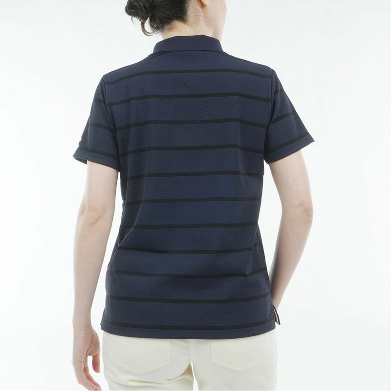 トミー ヒルフィガー ゴルフ TOMMY HILFIGER GOLF レディース ボーダースリット モックネックシャツ THLA624 ネイビー