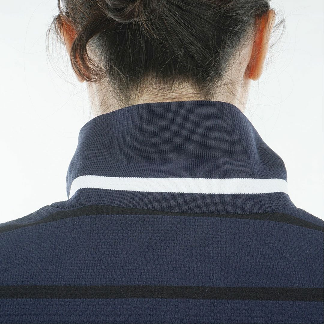 トミー ヒルフィガー ゴルフ TOMMY HILFIGER GOLF レディース ボーダースリット モックネックシャツ THLA624 ネイビー