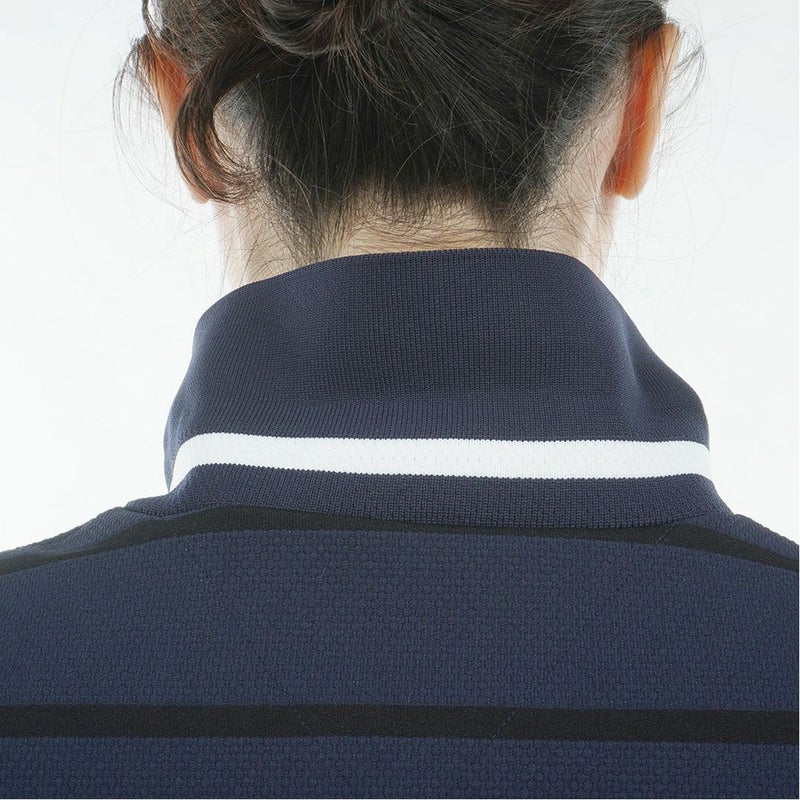 トミー ヒルフィガー ゴルフ TOMMY HILFIGER GOLF レディース ボーダースリット モックネックシャツ THLA624 ネイビー
