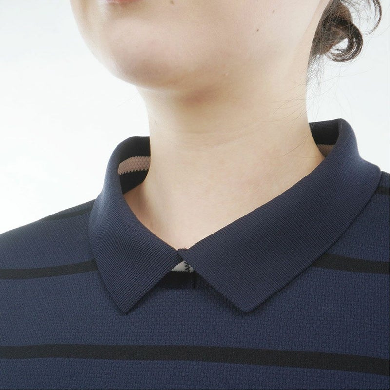 トミー ヒルフィガー ゴルフ TOMMY HILFIGER GOLF レディース ボーダースリット モックネックシャツ THLA624 ネイビー