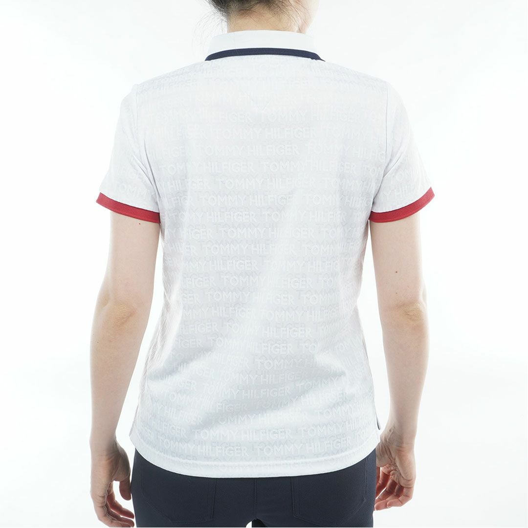 トミー ヒルフィガー ゴルフ TOMMY HILFIGER GOLF レディース ロゴジャカード ポロシャツ THLA627 ホワイト