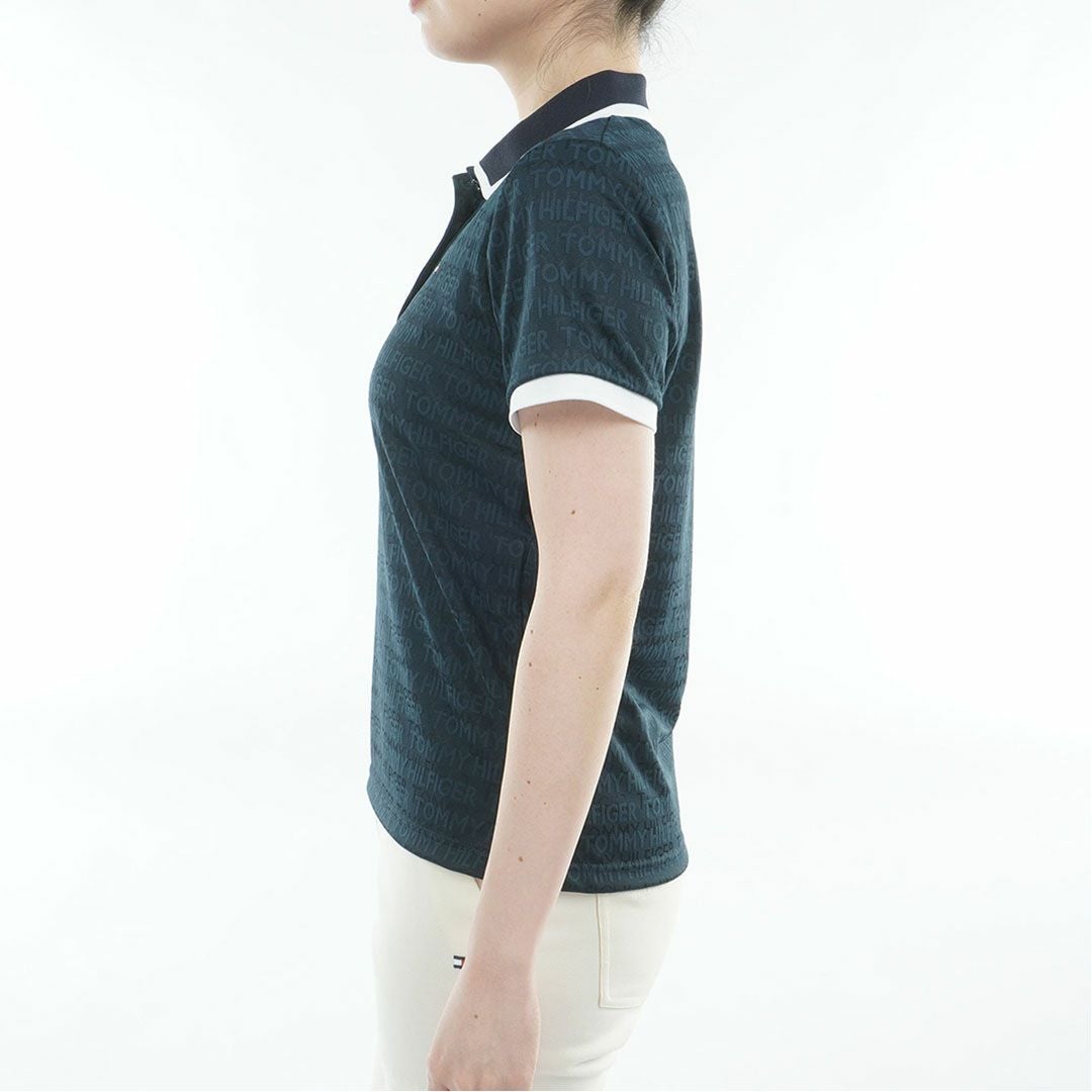 トミー ヒルフィガー ゴルフ TOMMY HILFIGER GOLF レディース ロゴジャカード ポロシャツ THLA627 ネイビー