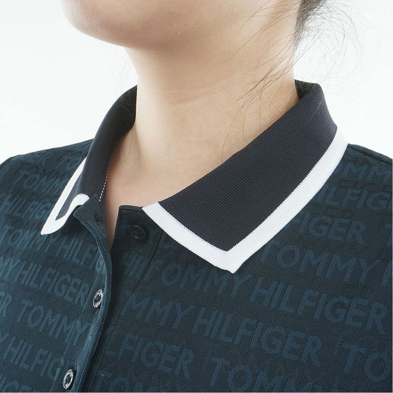 トミー ヒルフィガー ゴルフ TOMMY HILFIGER GOLF レディース ロゴジャカード ポロシャツ THLA627 ネイビー