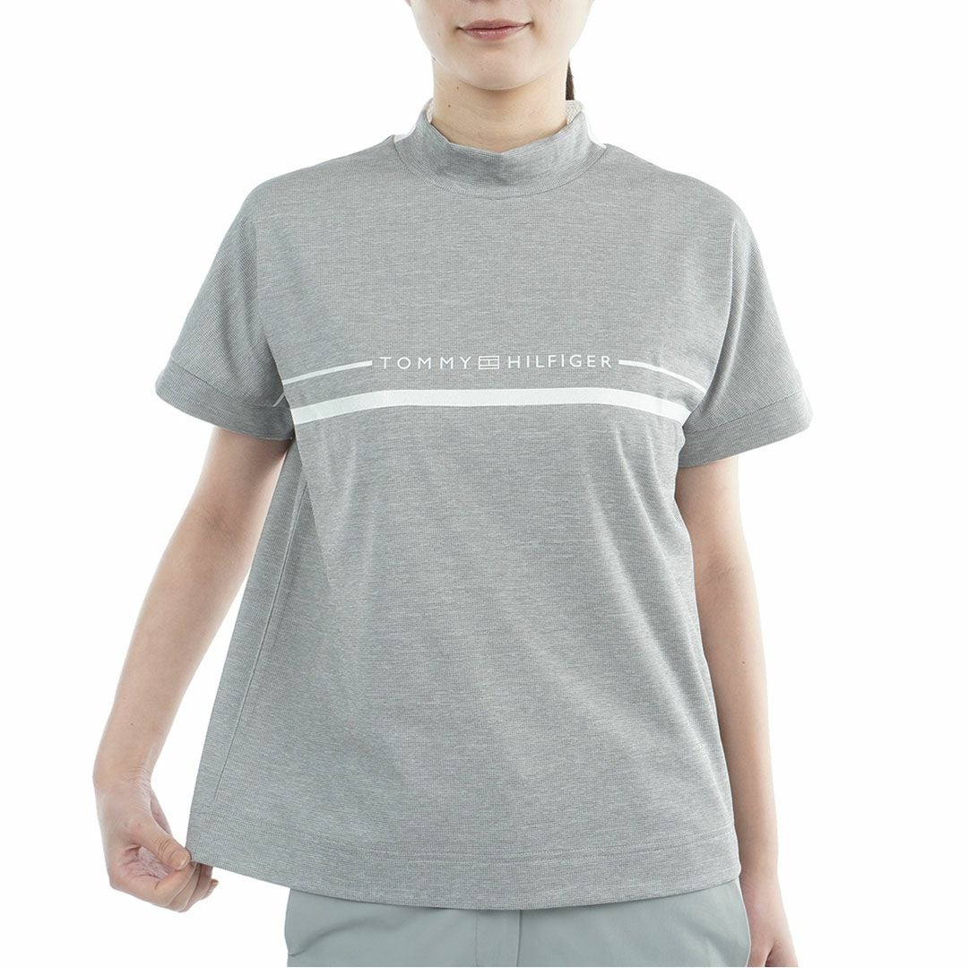 トミー ヒルフィガー ゴルフ TOMMY HILFIGER GOLF レディース ワッフルリラックス モックネックシャツ THLA628 グレー