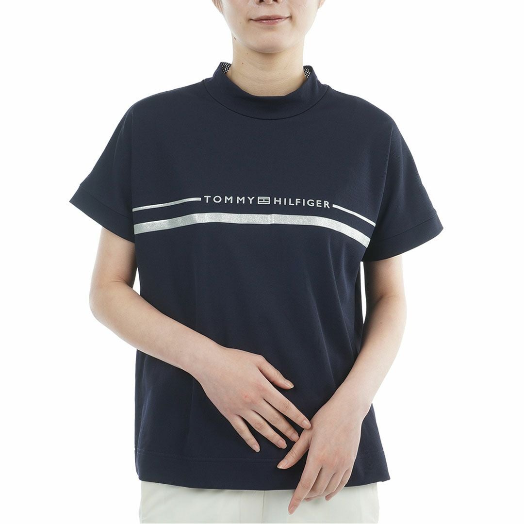 トミー ヒルフィガー ゴルフ TOMMY HILFIGER GOLF レディース ワッフルリラックス モックネックシャツ THLA628 ネイビー