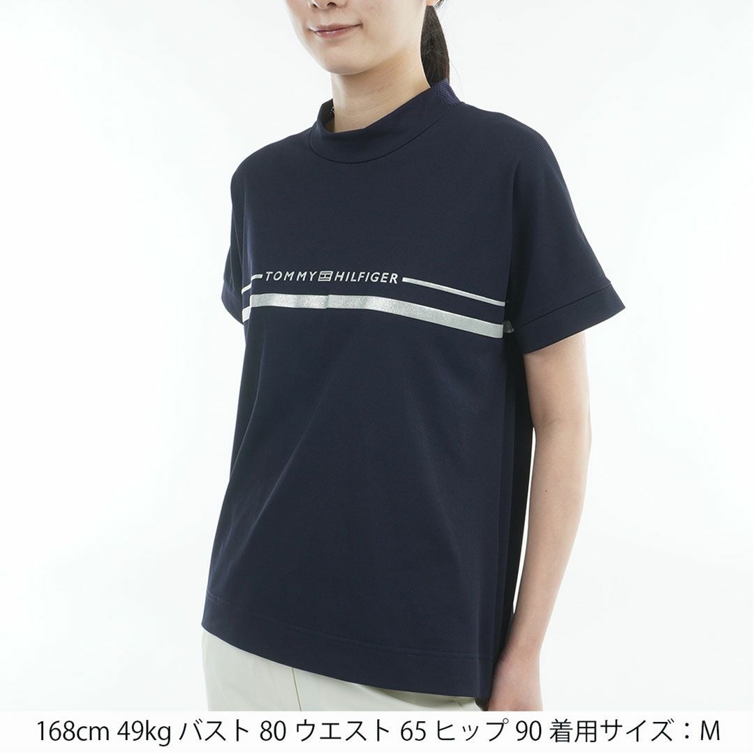 トミー ヒルフィガー ゴルフ TOMMY HILFIGER GOLF レディース ワッフルリラックス モックネックシャツ THLA628 ネイビー