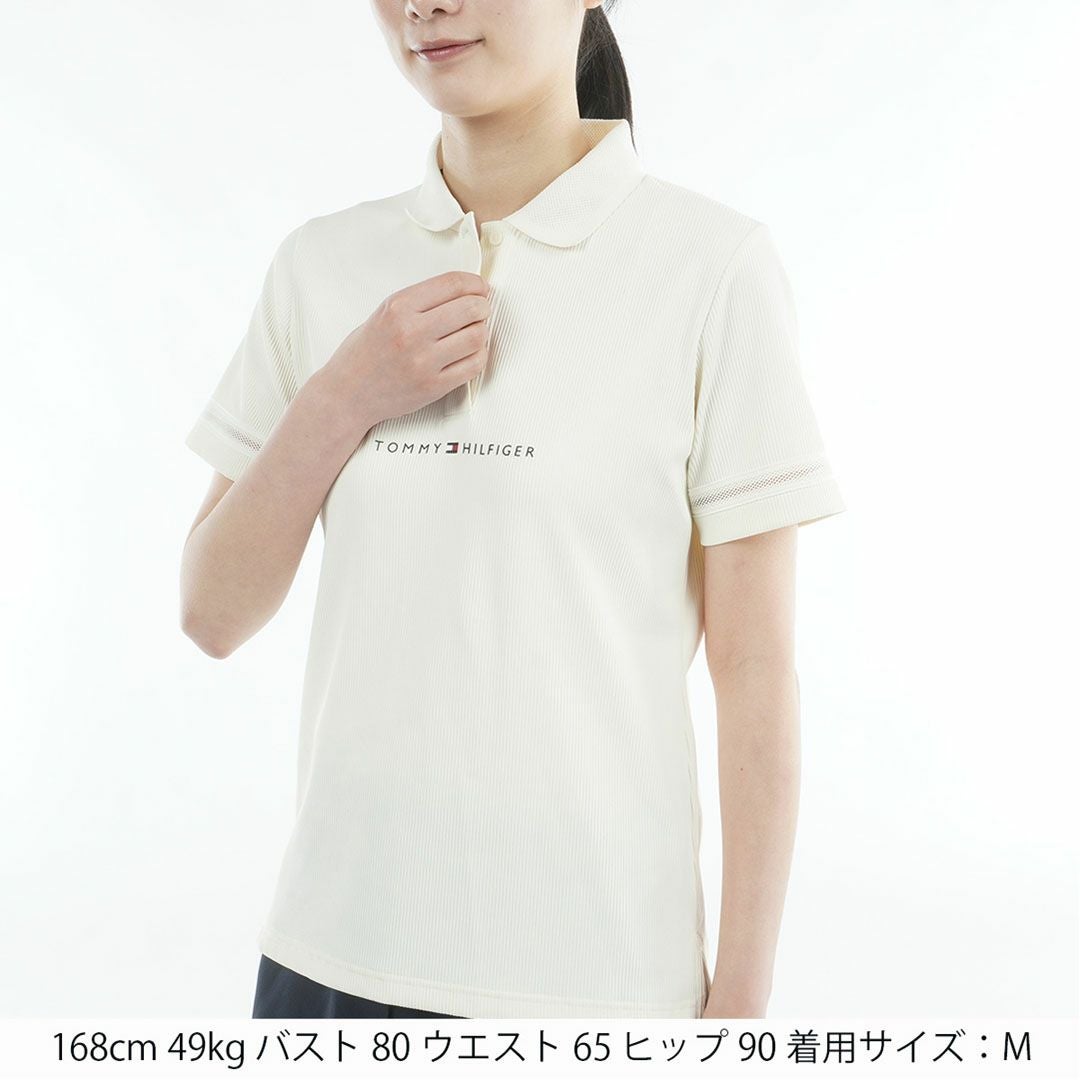 トミー ヒルフィガー ゴルフ TOMMY HILFIGER GOLF レディース ストレッチコードピケ ポロシャツ THLA629 オフホワイト