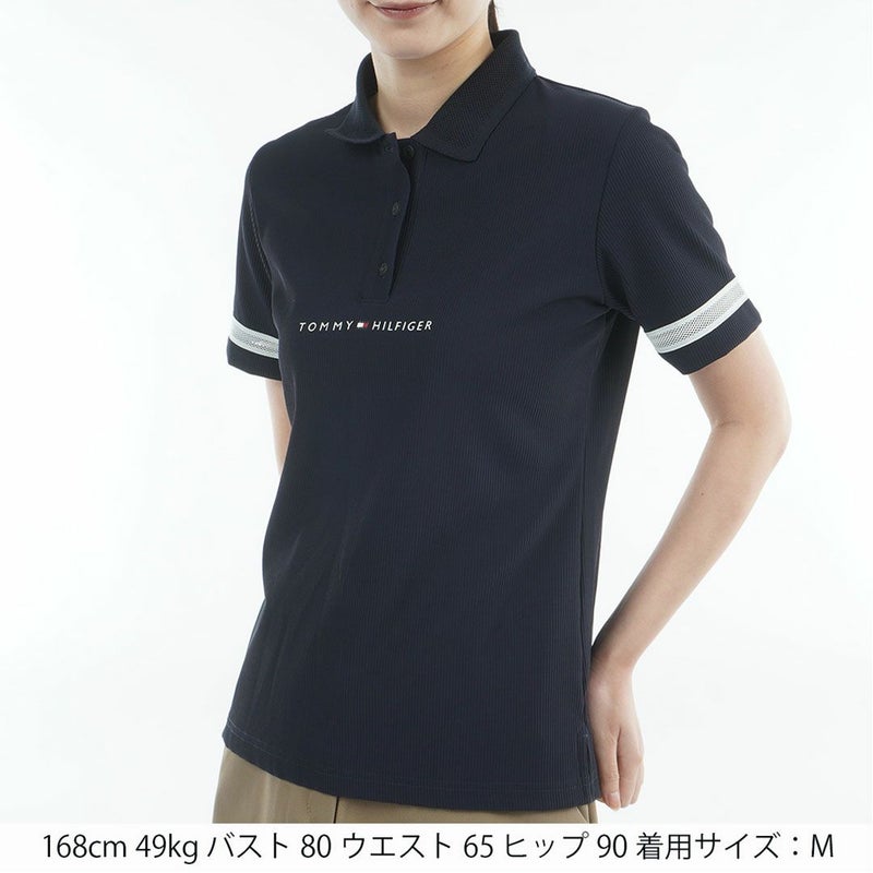 トミー ヒルフィガー ゴルフ TOMMY HILFIGER GOLF レディース ストレッチコードピケ ポロシャツ THLA629 ネイビー