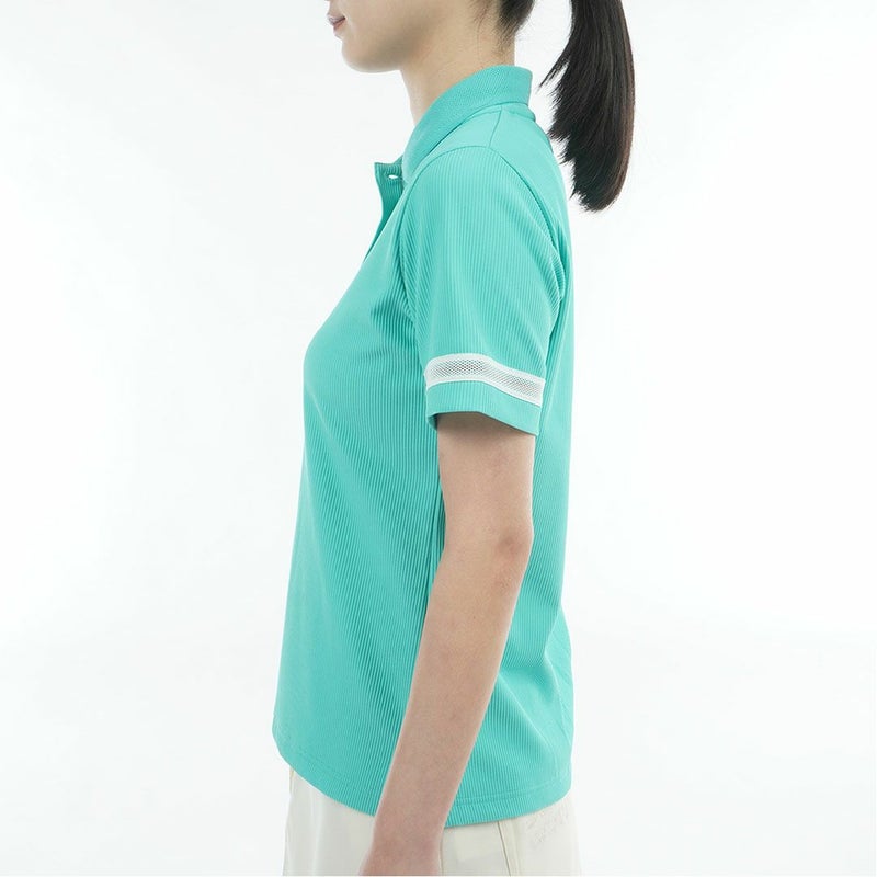 トミー ヒルフィガー ゴルフ TOMMY HILFIGER GOLF レディース ストレッチコードピケ ポロシャツ THLA629 ブルーグリーン