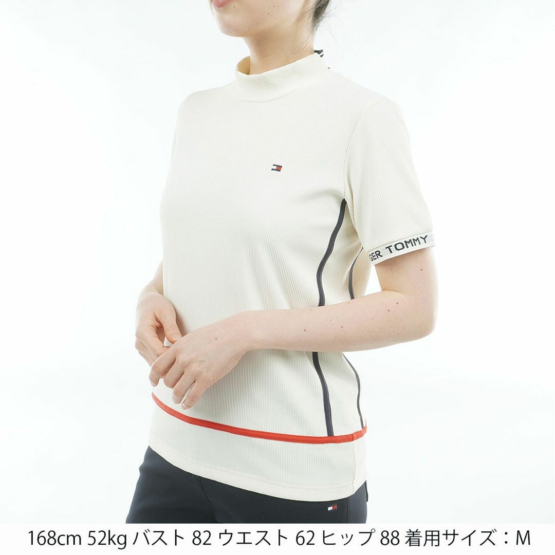 トミー ヒルフィガー ゴルフ TOMMY HILFIGER GOLF レディース ストレッチコードピケ モックネックシャツ THLA630 オフホワイト