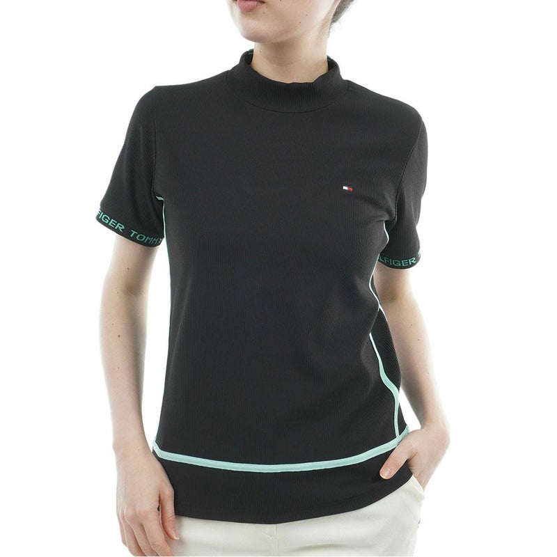 トミー ヒルフィガー ゴルフ TOMMY HILFIGER GOLF レディース ストレッチコードピケ モックネックシャツ THLA630 ブラック