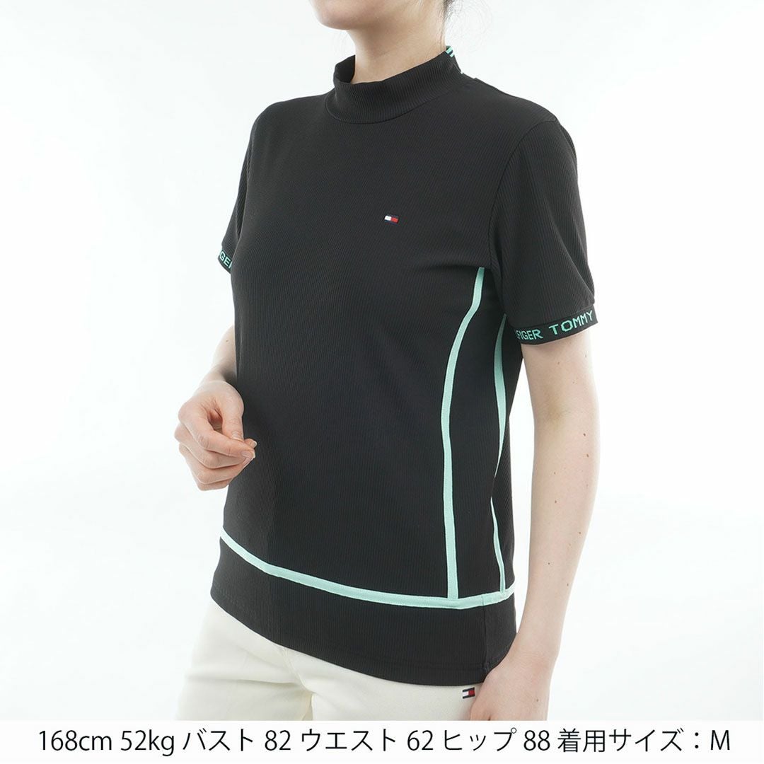 トミー ヒルフィガー ゴルフ TOMMY HILFIGER GOLF レディース ストレッチコードピケ モックネックシャツ THLA630 ブラック