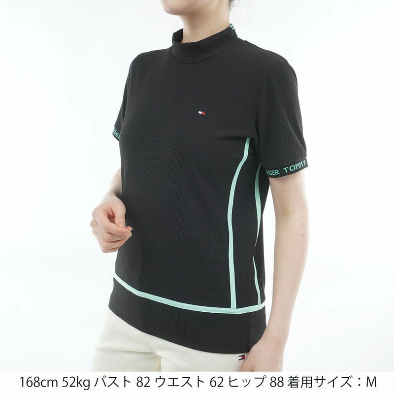 トミー ヒルフィガー ゴルフ TOMMY HILFIGER GOLF レディース ストレッチコードピケ モックネックシャツ THLA630 ブラック