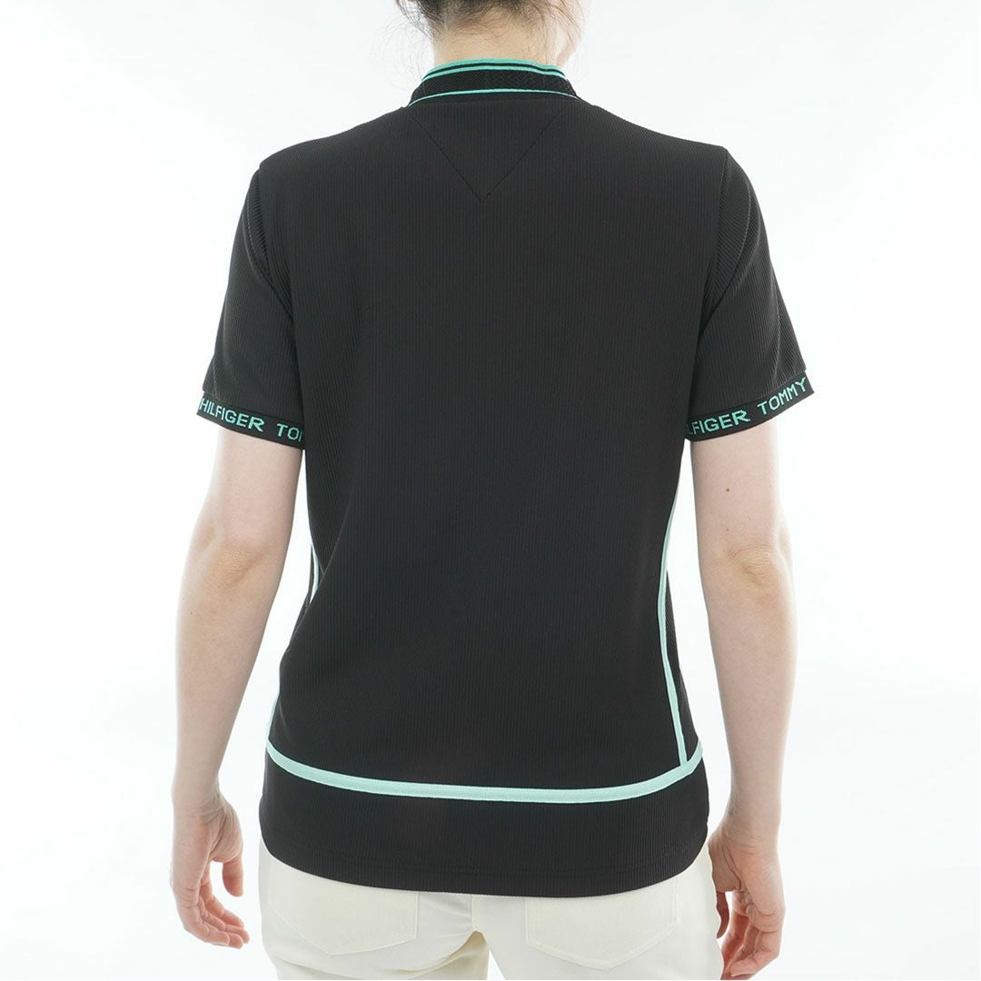 トミー ヒルフィガー ゴルフ TOMMY HILFIGER GOLF レディース ストレッチコードピケ モックネックシャツ THLA630 ブラック