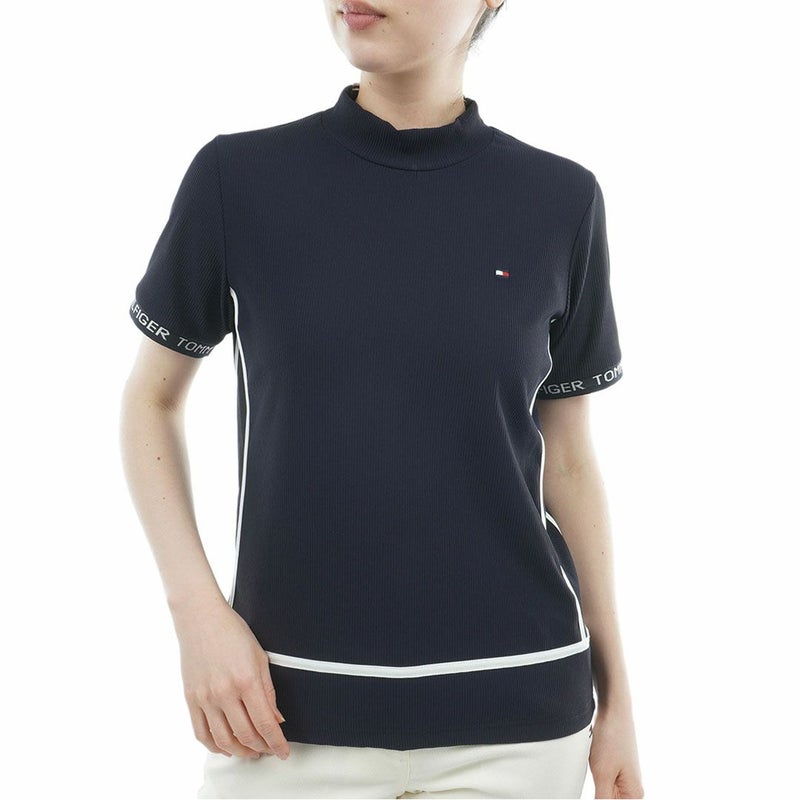 トミー ヒルフィガー ゴルフ TOMMY HILFIGER GOLF レディース ストレッチコードピケ モックネックシャツ THLA630 ネイビー