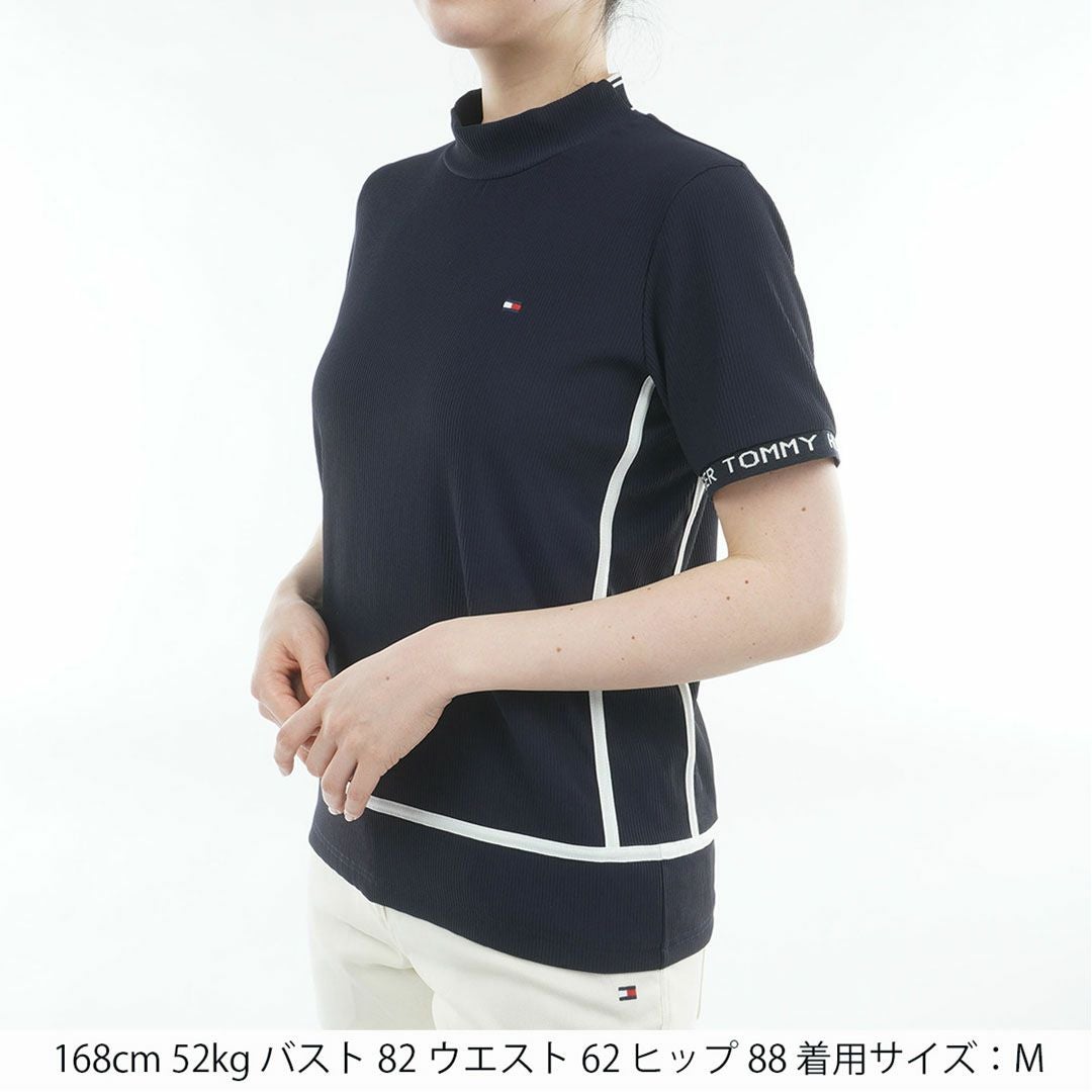 トミー ヒルフィガー ゴルフ TOMMY HILFIGER GOLF レディース ストレッチコードピケ モックネックシャツ THLA630 ネイビー