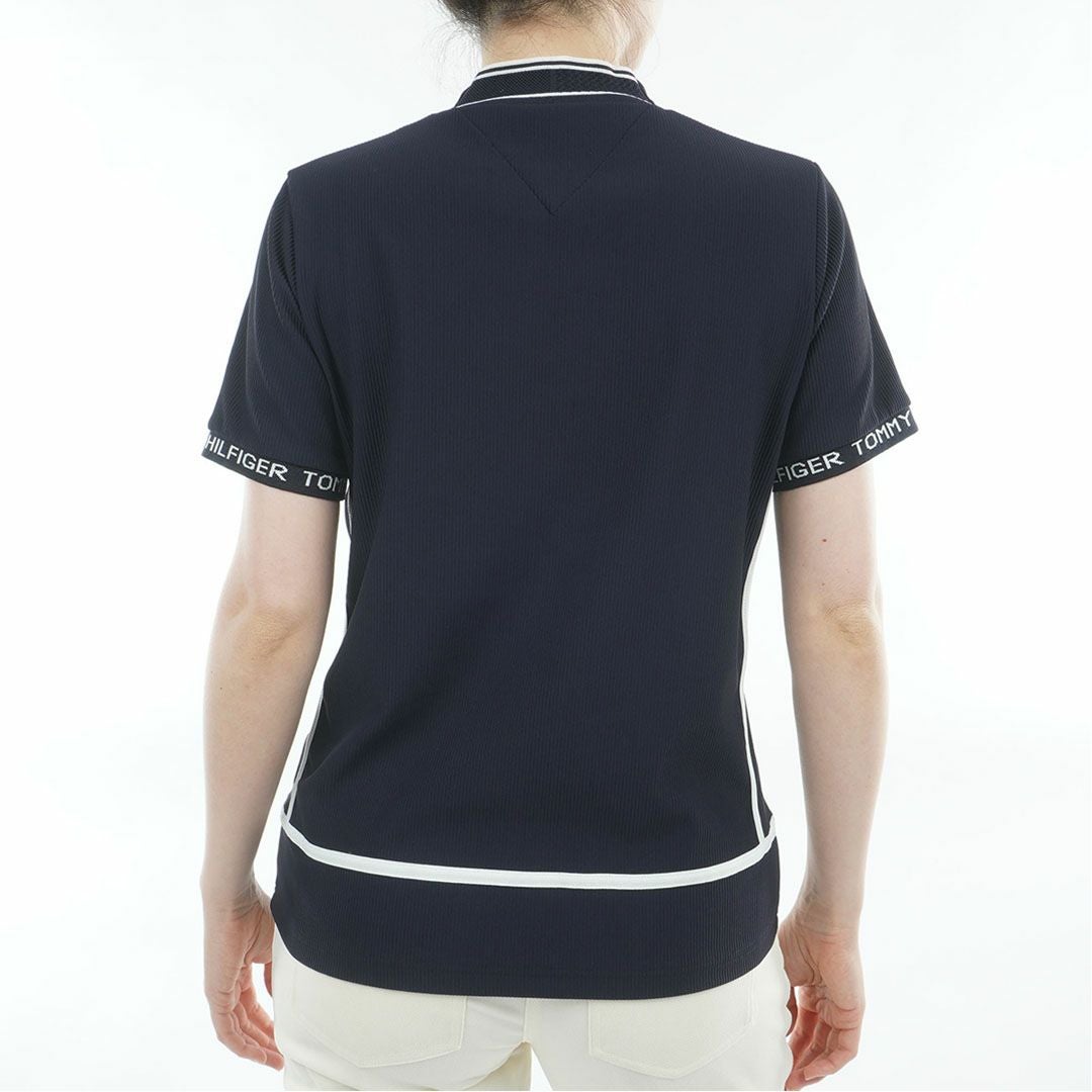 トミー ヒルフィガー ゴルフ TOMMY HILFIGER GOLF レディース ストレッチコードピケ モックネックシャツ THLA630 ネイビー